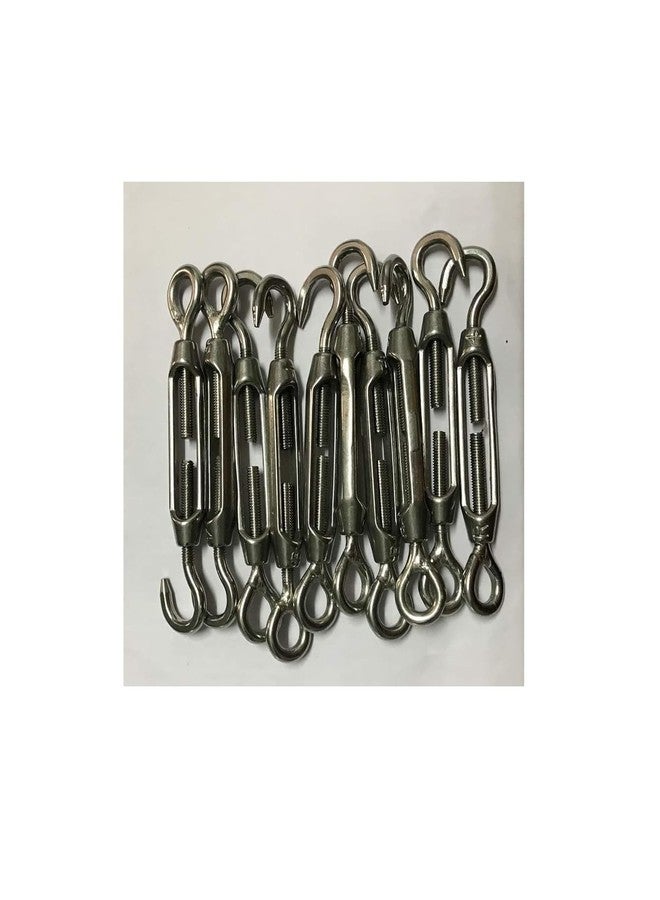 Stainless Steel 304 Turnbuckle Hook (M4,M5,M6) and Eye Wire Rope Tension (M4, Pack of 10)